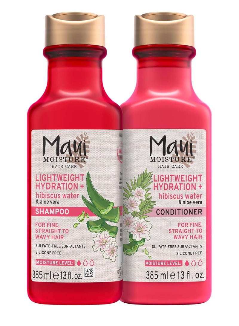 MAUI MOISTURE شامبو وبلسم خفيف الوزن بخلاصة الكركديه لترطيب الشعر يوميًا، خالٍ من الكبريتات، 13 أونصة سائلة - Image 1