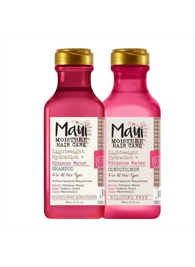 MAUI MOISTURE Lightweight Hydration + Hibiscus Shampoo + Conditioner for Daily Moisture, No Sulfates, 13 Fl Oz  - Image 1