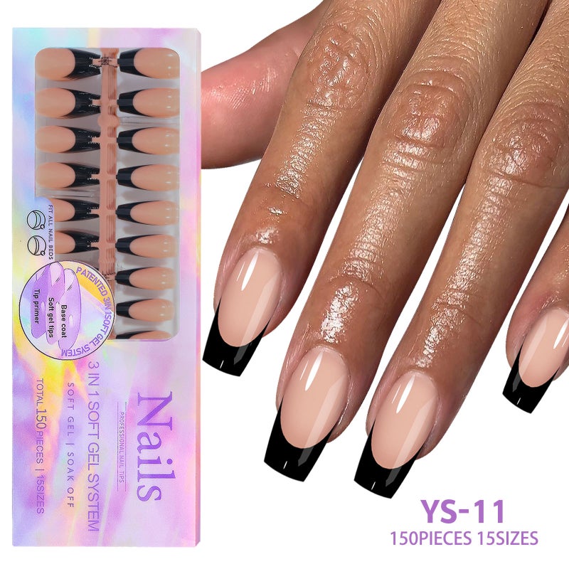 Cross-Border Best-Selling New Nail Art Wearable False Nails, Removable French    Style - Image 1