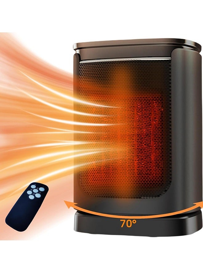 جوشبيرغ مدفأة كهربائية للمساحة، مدفأة مروحة، طاقة ساخنة وباردة، تدفئة سيراميك 1500 واط، توقيت ذكي لدرجة الحرارة الثابتة لمدة 12 ساعة، وضع التدفئة والمروحة، تدفئة 300 قدم مربع في دقائق، هادئة وآمنة، مناسبة للاستخدام الداخلي والمكتبي - Image 1