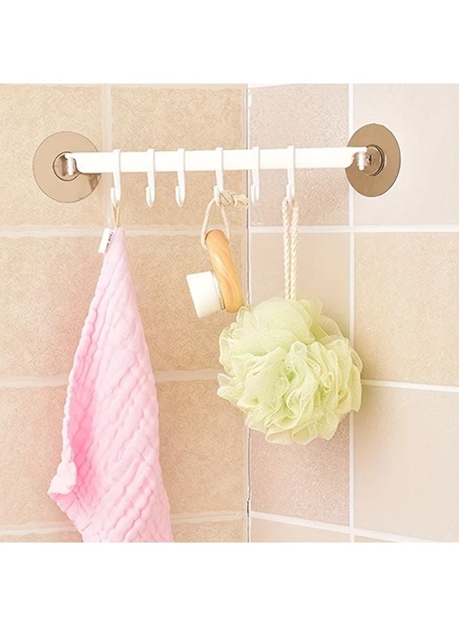 White And Pink Strong Adhesive Wall Hooks Self Adhesive Traceless Hanging Rack 4 Pack - Image 2