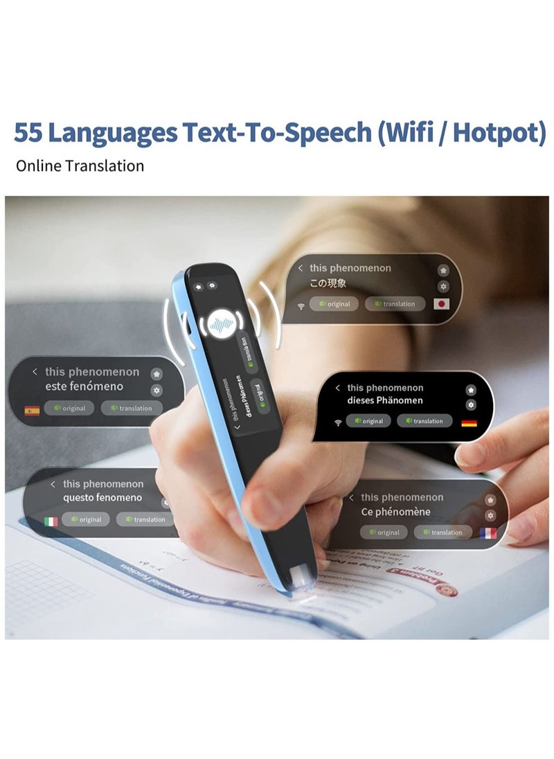 ELTRAZONE - Upgraded Scan Reader Pen, 16GB Dictionary Mobile Scanner Translator Scanning Pen, 112 Language OCR Digital Reader Pen Voice Translator Device, Text&Phonetic Multilingual Translation - Image 1