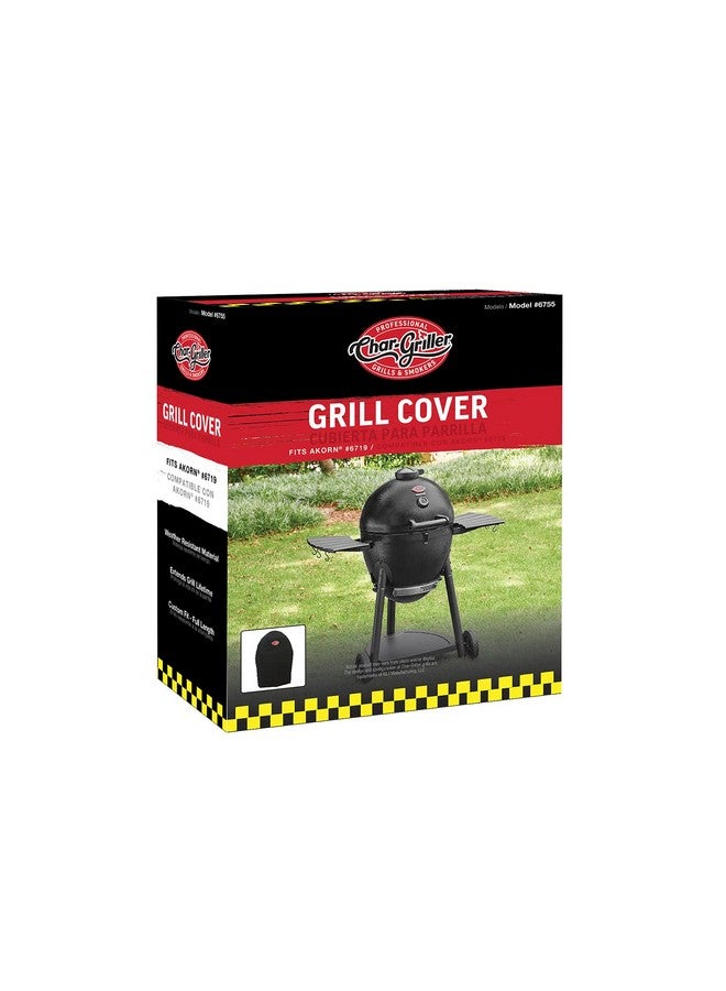 تشار جريلر غطاء Char-Griller® AKORN المتين المصنوع من البوليستر للشواية والمدخنة مع مادة مقاومة للماء وبطانة من البولي فينيل كلوريد باللون الأسود، يناسب موديلات AKORN 16620 و26720 و06620 و56720، والطراز 6755  - Image 4