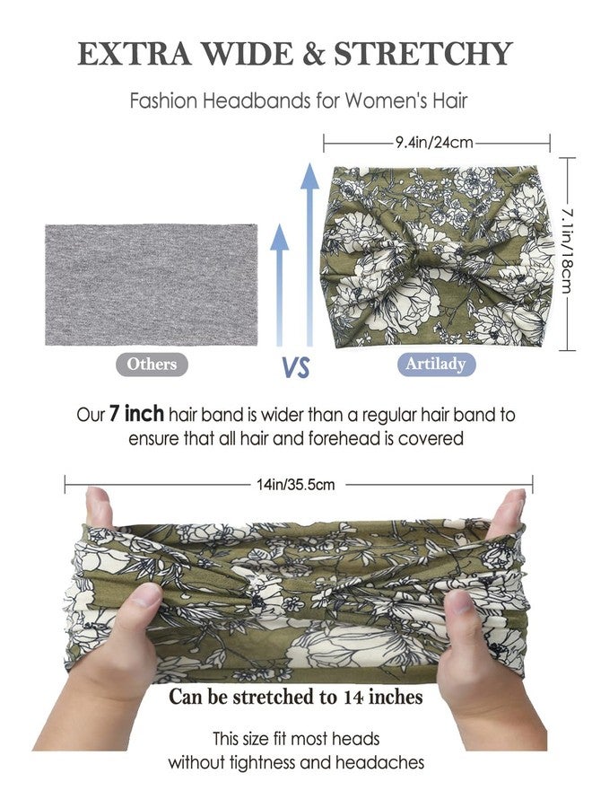 Artilady Wide Bandana Headbands for Women-Boho Bandeau Head Band Bohemian Paisley Red Headwrap Soft Athletic Elastic Sweat Non Slip Hair Bands for Curly Hair Accessories 6 PCS - Image 2