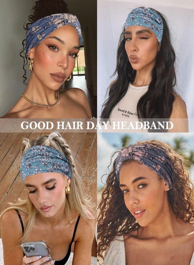 Artilady Wide Bandana Headbands for Women-Boho Bandeau Head Band Bohemian Paisley Red Headwrap Soft Athletic Elastic Sweat Non Slip Hair Bands for Curly Hair Accessories 6 PCS - Image 4