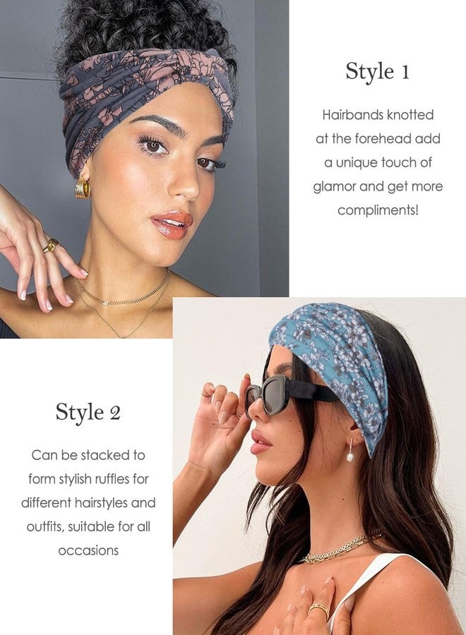 Artilady Wide Bandana Headbands for Women-Boho Bandeau Head Band Bohemian Paisley Red Headwrap Soft Athletic Elastic Sweat Non Slip Hair Bands for Curly Hair Accessories 6 PCS - Image 3