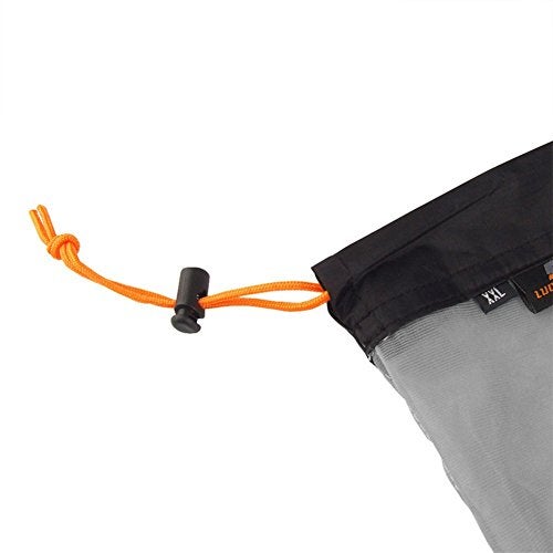 VGEBY Mesh Stuff Sack, Nylon Mesh Stuff Storage Sack Drawstring Mesh Camping Sack for Camping Hiking(XXL-Black) - Image 3