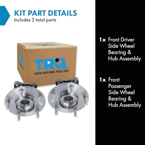 TRQ 2 Piece Front Wheel Bearing & Hub Assembly Set with ABS Sensor Compatible with 2014-2018 Mazda 3 2016-2021 CX-3 - Image 2