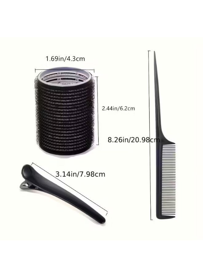 Rozino 25-Piece Self-Adhesive Hair Curling Roller & Clip Set with Comb - Image 4