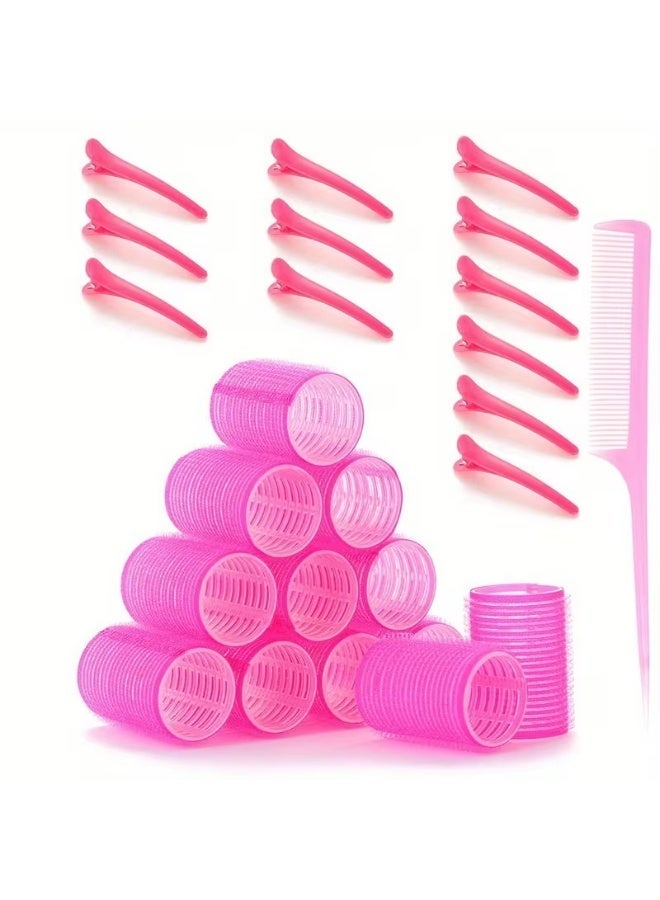Rozino 25-Piece Self-Adhesive Hair Curling Roller & Clip Set with Comb - Image 1