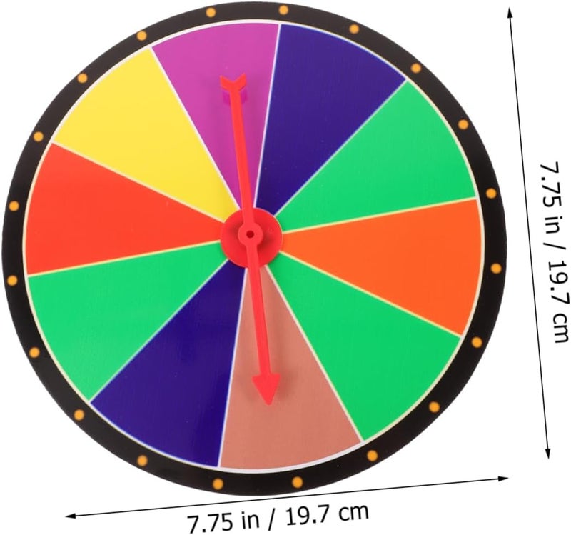 ORFOFE DIY Party Prize Wheel Rotating Game Prop for Raffles and Celebrations Lightweight Wall Mount Fortune Wheel with Red Pointer for Interactive Fun and Educational Use - Image 2