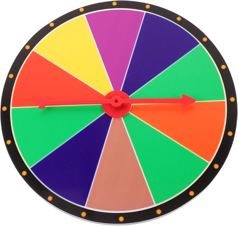 ORFOFE DIY Party Prize Wheel Rotating Game Prop for Raffles and Celebrations Lightweight Wall Mount Fortune Wheel with Red Pointer for Interactive Fun and Educational Use - Image 1