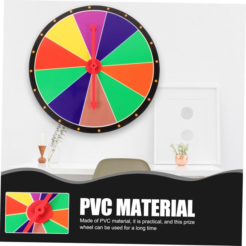 ORFOFE DIY Party Prize Wheel Rotating Game Prop for Raffles and Celebrations Lightweight Wall Mount Fortune Wheel with Red Pointer for Interactive Fun and Educational Use - Image 3
