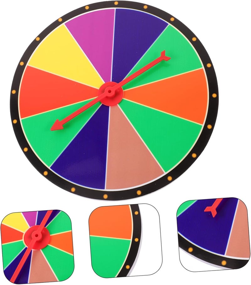 ORFOFE DIY Party Prize Wheel Rotating Game Prop for Raffles and Celebrations Lightweight Wall Mount Fortune Wheel with Red Pointer for Interactive Fun and Educational Use - Image 5