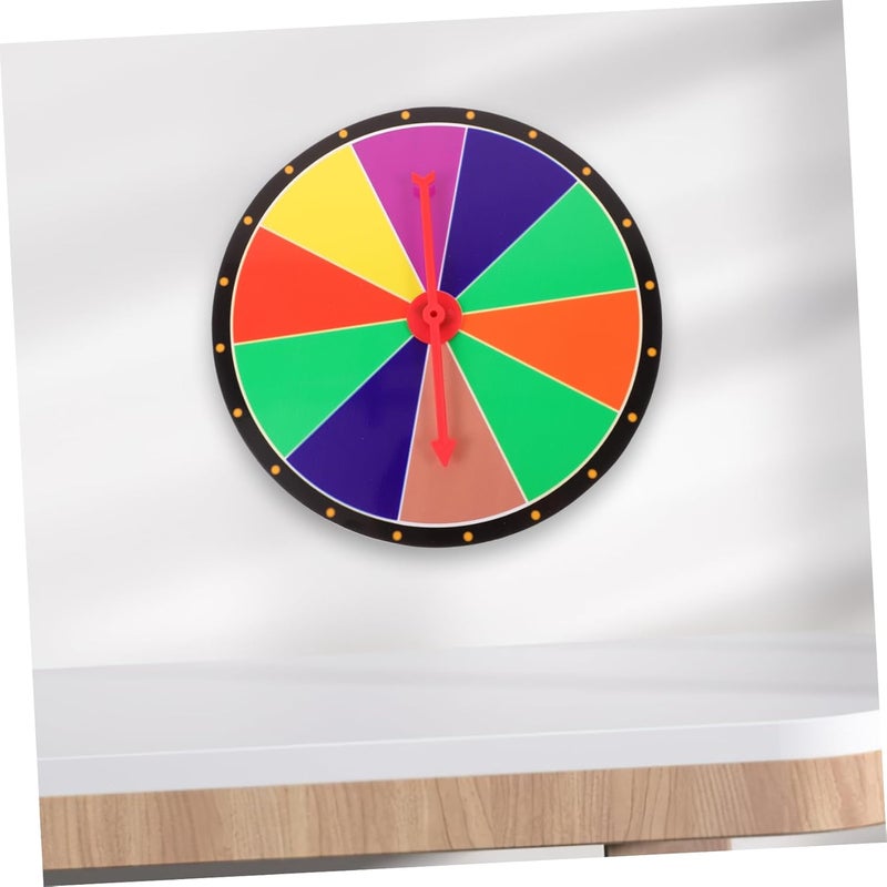 ORFOFE DIY Party Prize Wheel Rotating Game Prop for Raffles and Celebrations Lightweight Wall Mount Fortune Wheel with Red Pointer for Interactive Fun and Educational Use - Image 4