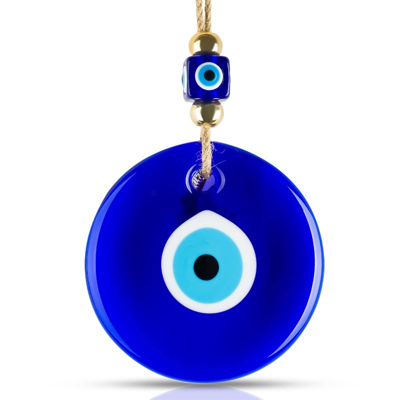 BCS XLarge Evil Eye Wall Decor 52 Blue Glass Turkish Greek Nazar Amulet Good Luck  Protection Charm  Handmade Hanging Ornament for HomeOffice Garden Door  Ojo Turco