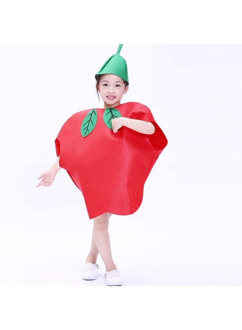 Sweet seven Children's Apple Clothing Kids Fruits Vegetables And Nature Costumes Suits And Hat Fancy Dress Party Boys And Girls Fruits Costume Suit with Hat - Image 3