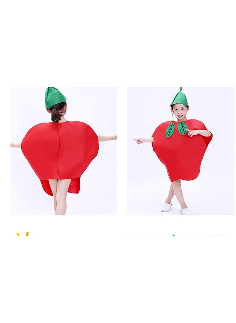 Sweet seven Children's Apple Clothing Kids Fruits Vegetables And Nature Costumes Suits And Hat Fancy Dress Party Boys And Girls Fruits Costume Suit with Hat - Image 5