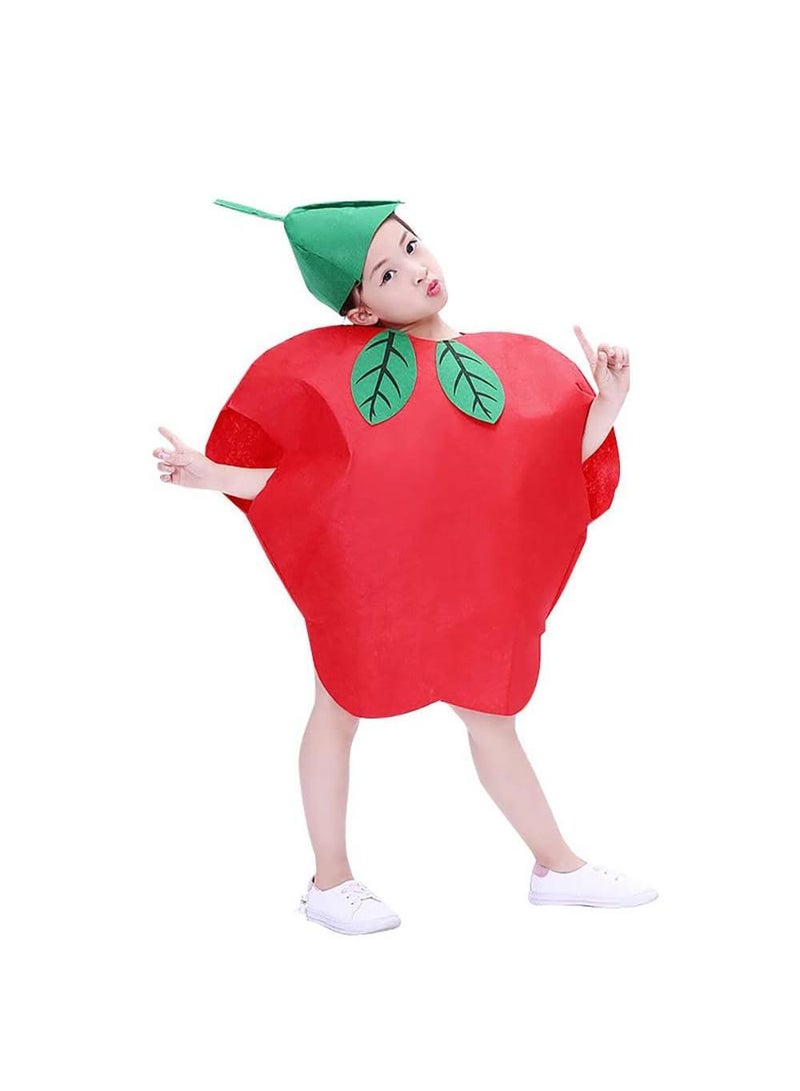 Sweet seven Children's Apple Clothing Kids Fruits Vegetables And Nature Costumes Suits And Hat Fancy Dress Party Boys And Girls Fruits Costume Suit with Hat - Image 2