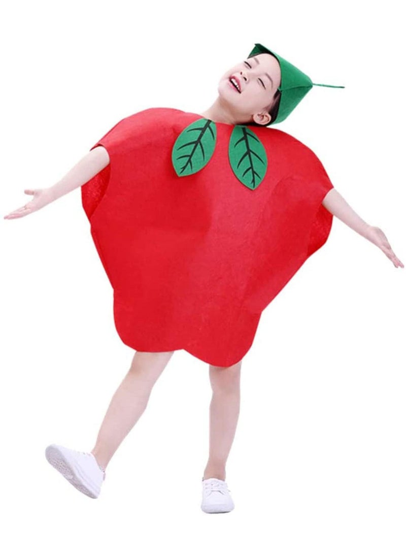 Sweet seven Children's Apple Clothing Kids Fruits Vegetables And Nature Costumes Suits And Hat Fancy Dress Party Boys And Girls Fruits Costume Suit with Hat - Image 4