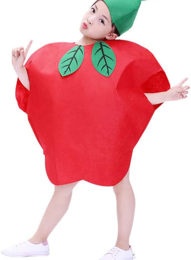 Sweet seven Children's Apple Clothing Kids Fruits Vegetables And Nature Costumes Suits And Hat Fancy Dress Party Boys And Girls Fruits Costume Suit with Hat - Image 1