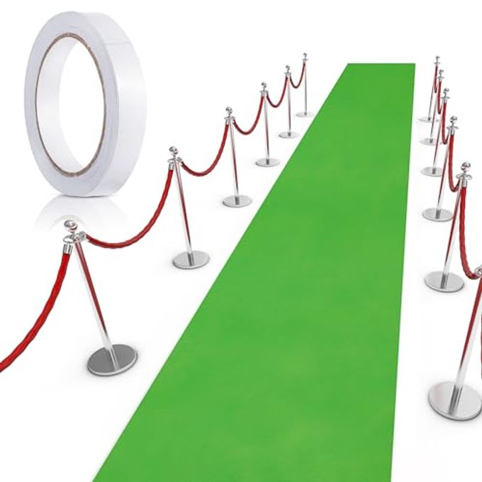 Shappy Grass Green Carpet Runner Rug for Party 55gsm Thickness with Carpet Tape Hallway Rug for Graduate Wedding Party Dance Floor Outdoor Accessories(2.6 x 30 Feet)
