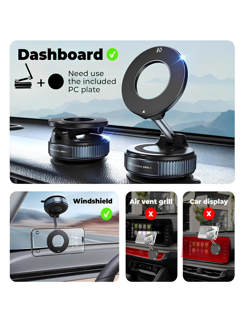 360° Magnetic Phone Holder for Car | Strong Suction Car Mount | MagSafe Compatible | All Smartphones - Image 4