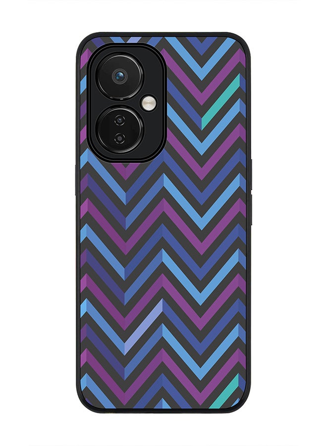 Stylizedd Rugged Black edge case for Nord CE 3 Lite Slim fit Soft Case Flexible Rubber Edges Anti Drop TPU Gel Thin Cover - Deep Chevron - Image 1