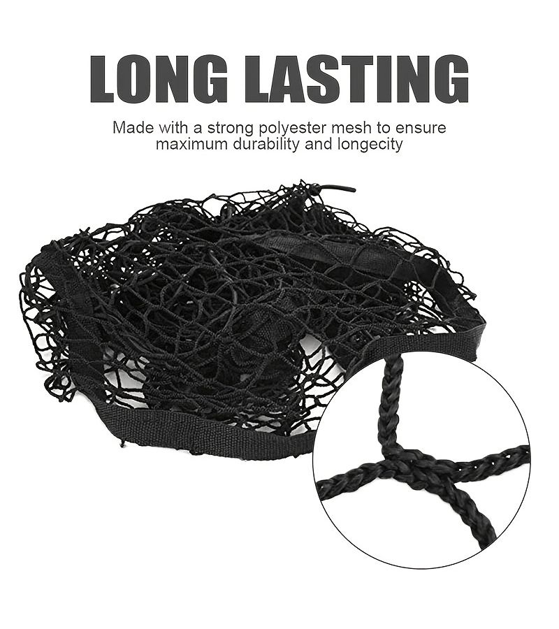 حقيبة تخزين شبكية سوداء مقاس 35.43 × 11.81 بوصة، تحتوي على 3 جيوب، مخصصة لشاحنات البيك آب وسيارات الدفع الرباعي لتنظيم الأمتعة في صندوق السيارة. - Image 5