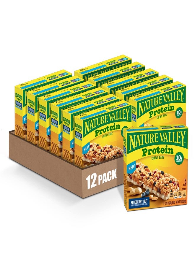 Nature Valley Protein Granola Bars, Blueberry Nut, Chewy Snack Bars, 5 Bars, 7.1 OZ (Pack of 12) - Image 1