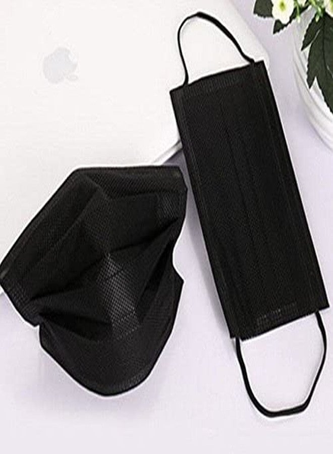 7Shield Disposable Surgical 3Ply Black Face Mask - Ultra Soft Fabric Ear Loop, Comfortable, Keep Safe From Dust Pollution Nose Pin, Ce & Iso Certified, Box Pack Of 50 (Black), For Unisex - Image 3