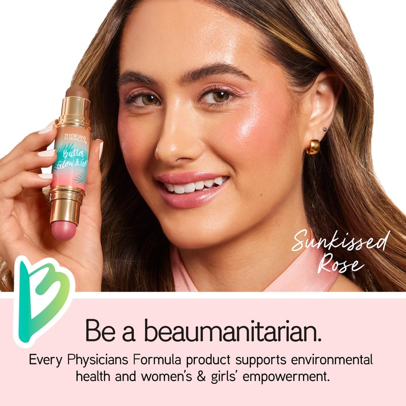Physicians Formula Butter Glow & Go Multiuse Stick, Ultra-Creamy Radiant Finish Formula with Murumuru Butter, Vegan & Cruelty-Free- Sunkissed Rose - Image 3