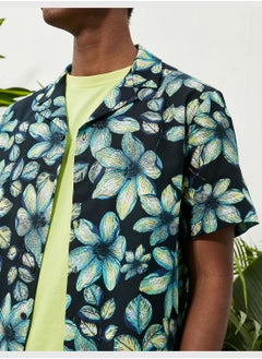 KOTON Floral Shirt Short Sleeve Lapel Neck Printed Cotton  - Image 5