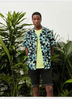 KOTON Floral Shirt Short Sleeve Lapel Neck Printed Cotton  - Image 3