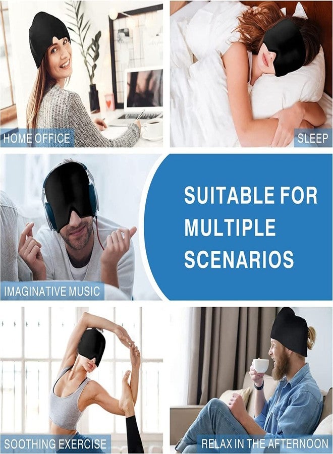 PAGHADI Hot & Cold Full Surrounding Migraine Relief Mask Ice Pack Cap, for Tension Sinus Headache, Fever, Stress Relief, Puffy Eye, Dark Circle, Sports Cold Compress (Multi Color) - Image 3