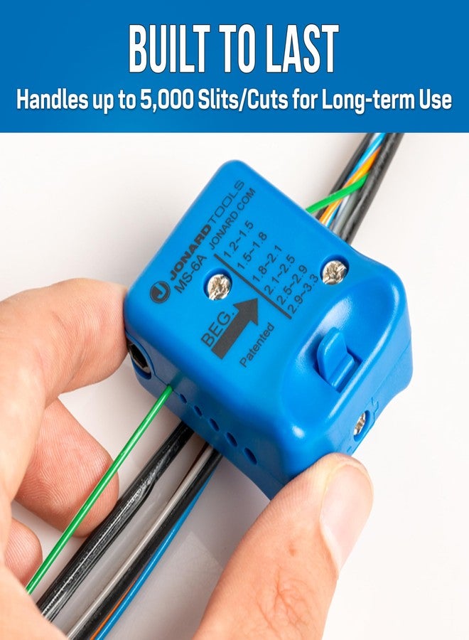 Jonard Tools MS-6ARB Replacement Blade Set for MS-6A - Compatible with MS-6A Fiber Optic Mid Span Slitting Tool, Includes 2 Blade Cartridges (1.2-3.3mm) - Image 5