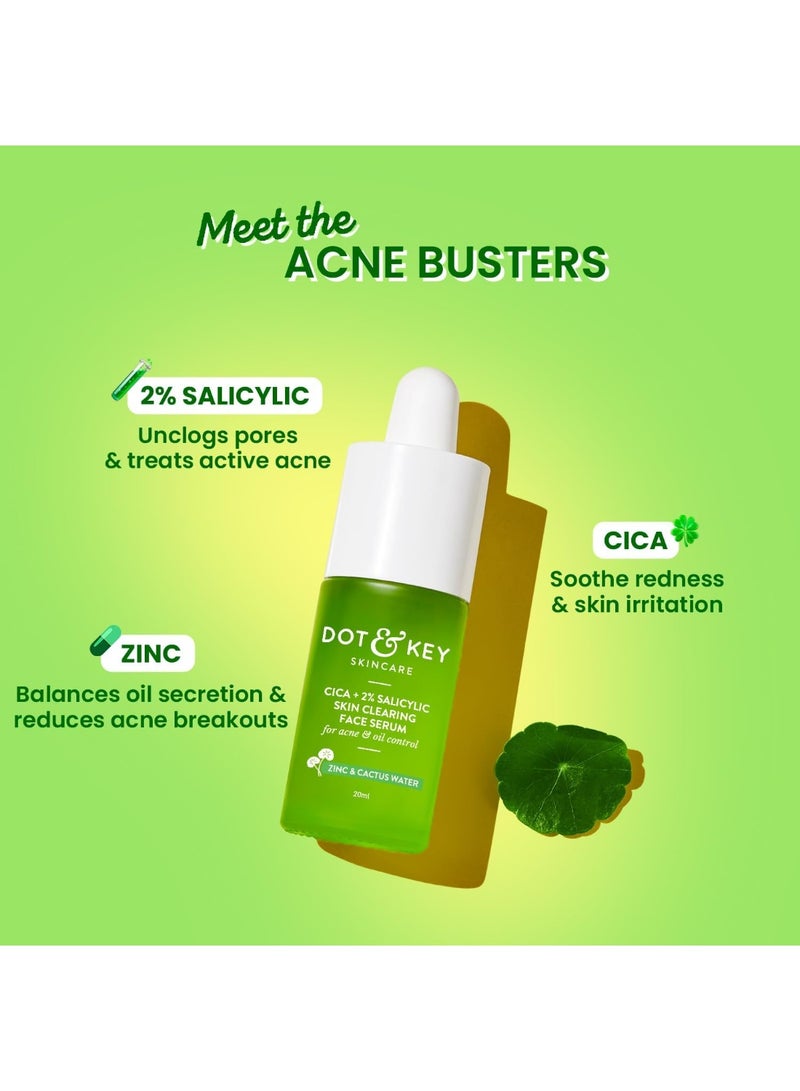 Dot & Key 2% Salicylic Acid + Cica Anti Acne Serum with Zinc | Salicylic Acid Serum for Acne and Dark Spots | Serum for Oily Acne Prone Skin & Sensitive Skin | Oil-Free & Non Comedogenic | 30 ml - Image 3