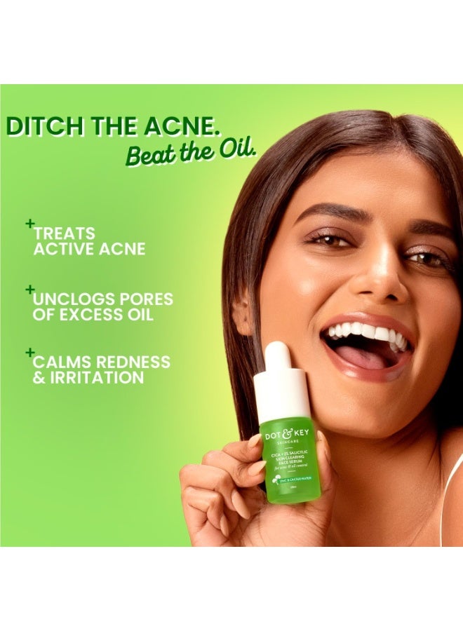Dot & Key 2% Salicylic Acid + Cica Anti Acne Serum with Zinc | Salicylic Acid Serum for Acne and Dark Spots | Serum for Oily Acne Prone Skin & Sensitive Skin | Oil-Free & Non Comedogenic | 30 ml - Image 4