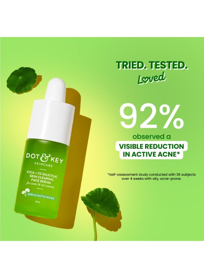 Dot & Key 2% Salicylic Acid + Cica Anti Acne Serum with Zinc | Salicylic Acid Serum for Acne and Dark Spots | Serum for Oily Acne Prone Skin & Sensitive Skin | Oil-Free & Non Comedogenic | 30 ml - Image 5