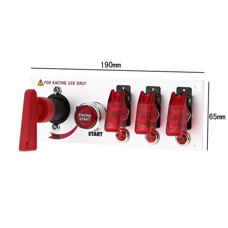 Jtron لوحة مفتاح الإشعال القابلة للرفع Jtron DC12V مع ملحقات للسباقات - Image 3