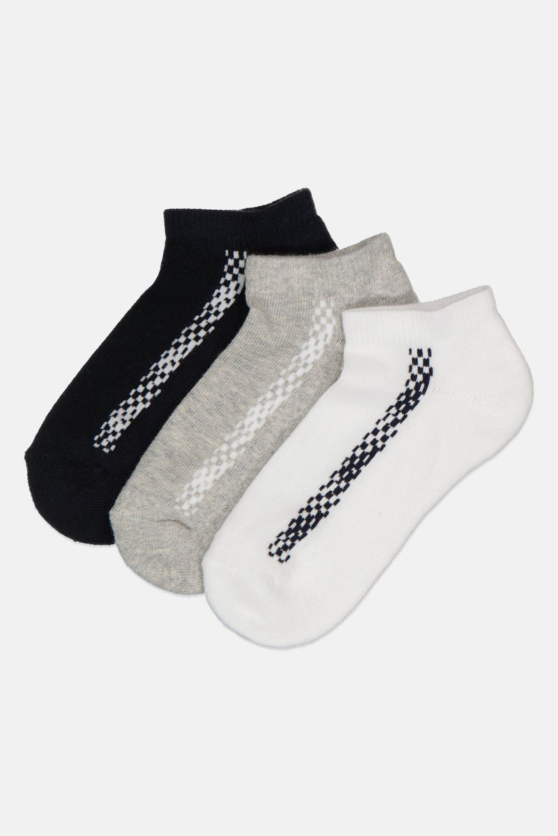 RBX Kids Boy 3 Pairs Textured Ankle Socks, Multicolor  - Image 1