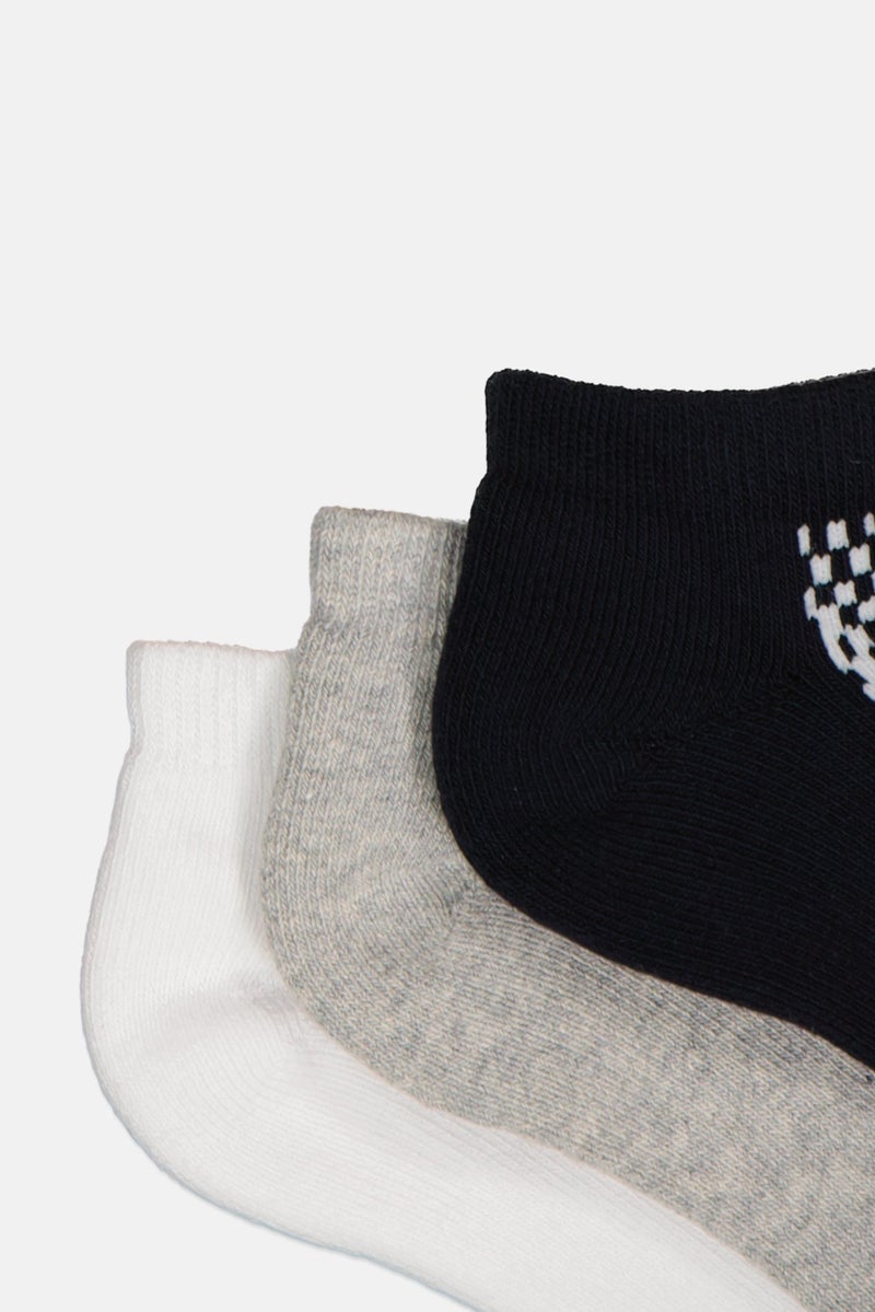 RBX Kids Boy 3 Pairs Textured Ankle Socks, Multicolor  - Image 3