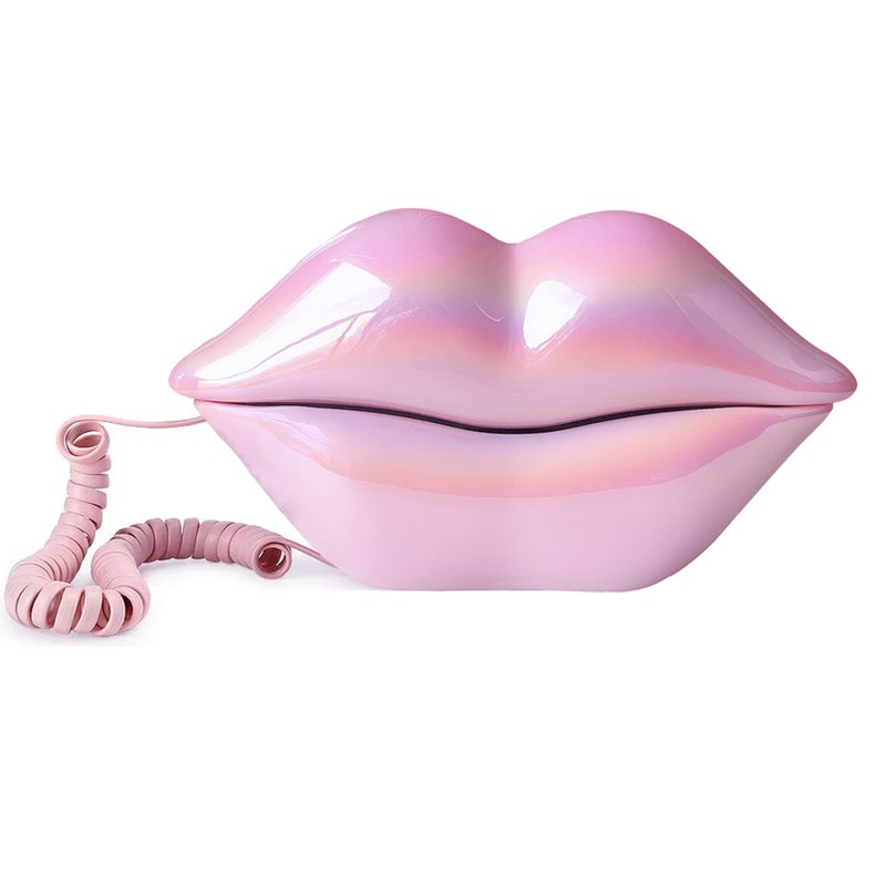 TelPal Corded Landline Phones for Home, Funny Novelty Lip Phone Gift, Wired Mouth Telephone Real Landline Home Office Telephones Furniture Decor - Image 1