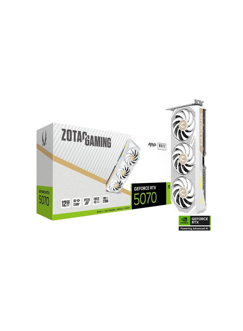 بطاقة الرسوميات جيمينغ جيفورس RTX 5070 AMP إصدار أبيض