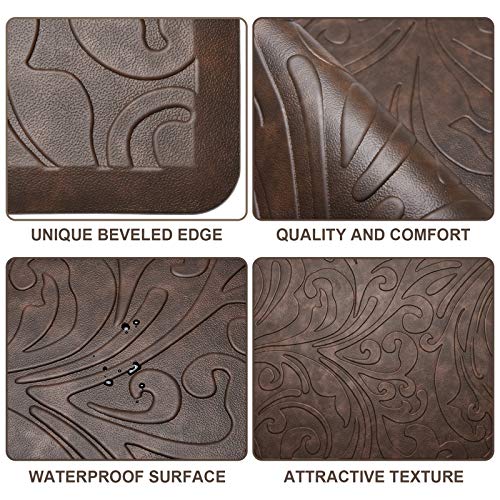 KMAT Kitchen Mat Cushioned Anti-Fatigue Waterproof Non-Slip Standing Mat Ergonomic Comfort Rug for Home,Office,Sink,Laundry,Desk 17.3" (W) x 60"(L),Brown - Image 5