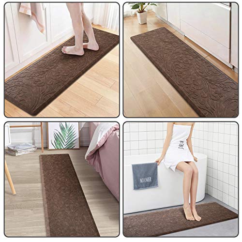 KMAT Kitchen Mat Cushioned Anti-Fatigue Waterproof Non-Slip Standing Mat Ergonomic Comfort Rug for Home,Office,Sink,Laundry,Desk 17.3" (W) x 60"(L),Brown - Image 4