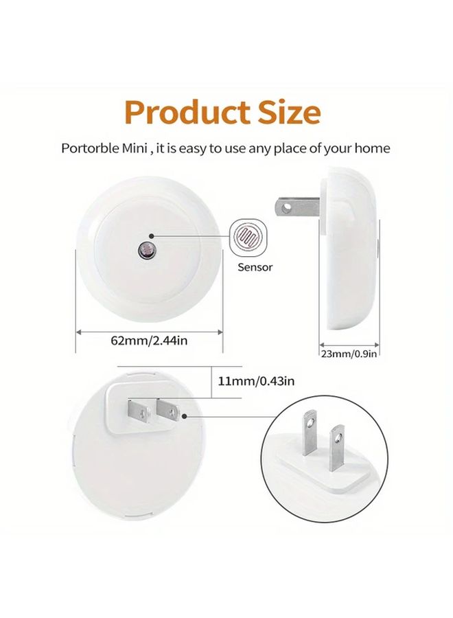2 Pcs Red Light Smart Round Light Source Sensor Nightlight Ambient Lamp Durable Led For Loft Bedroom Hallway Corridor Motion Activated With Red Blue Amber Options Minimalist Decor By Interior Designers - Image 3