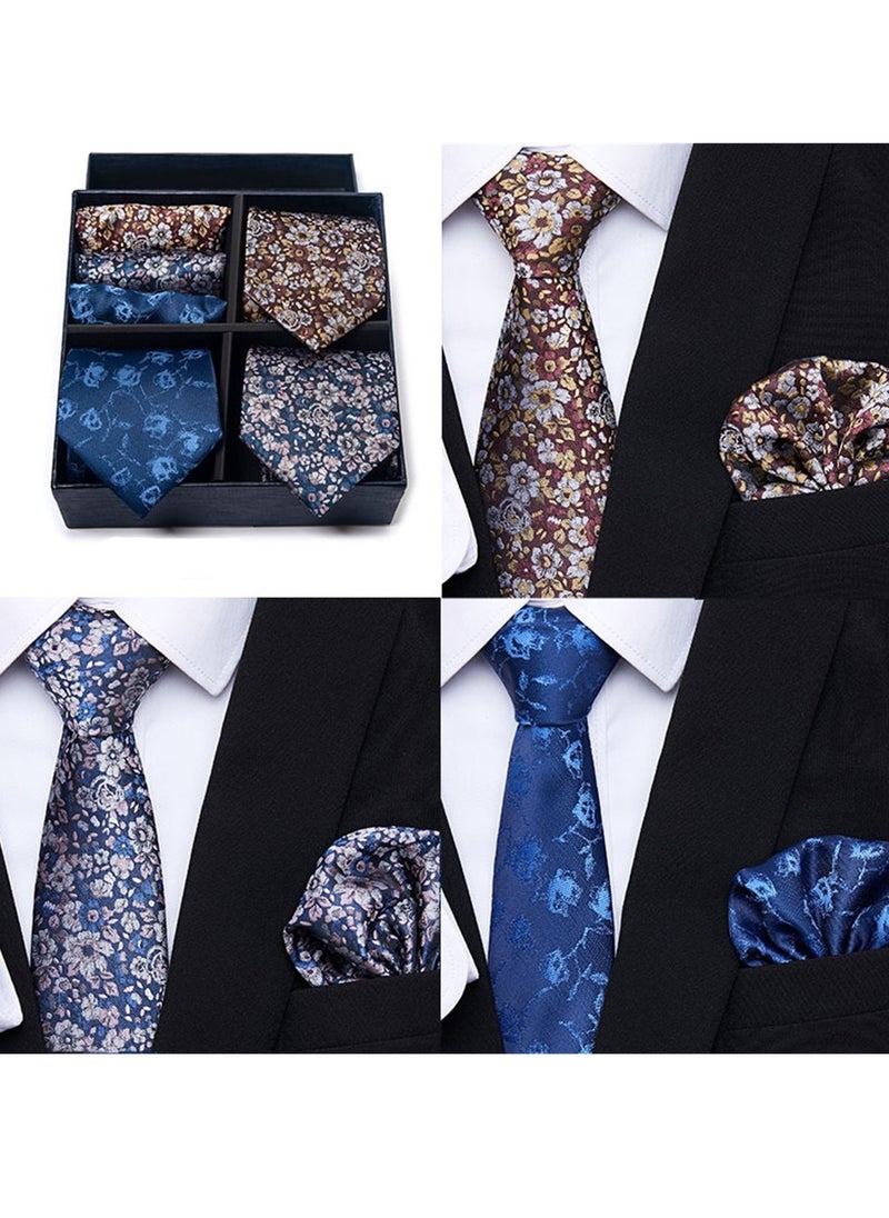 Generic - 6pcs men's gift box set 3 ties 3 chest scarves fashion business tie square scarf set - Image 1