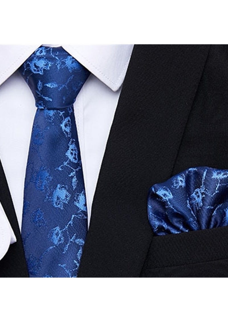 Generic - 6pcs men's gift box set 3 ties 3 chest scarves fashion business tie square scarf set - Image 1