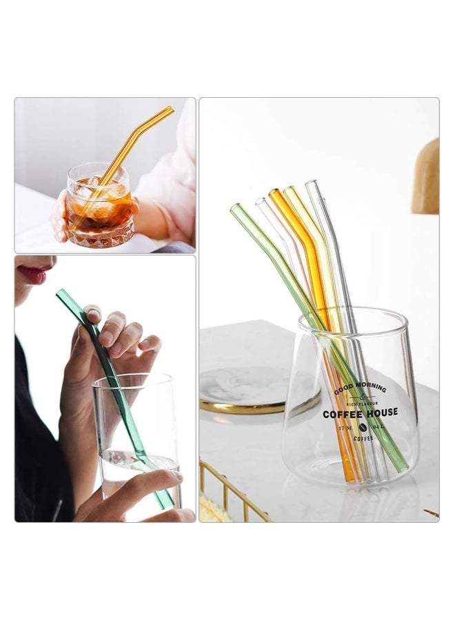 Reusable Glass Straws, Reusable Bent Glass Drinking Straws with 2 Cleaning Brushes, Reusable Straws for Smoothies, Milkshakes, Juice(Blue, 12 Pack)  - Image 5